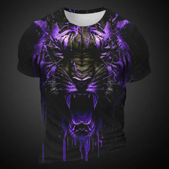 Men's 3D Tiger Pattern Short Sleeve T-shirt